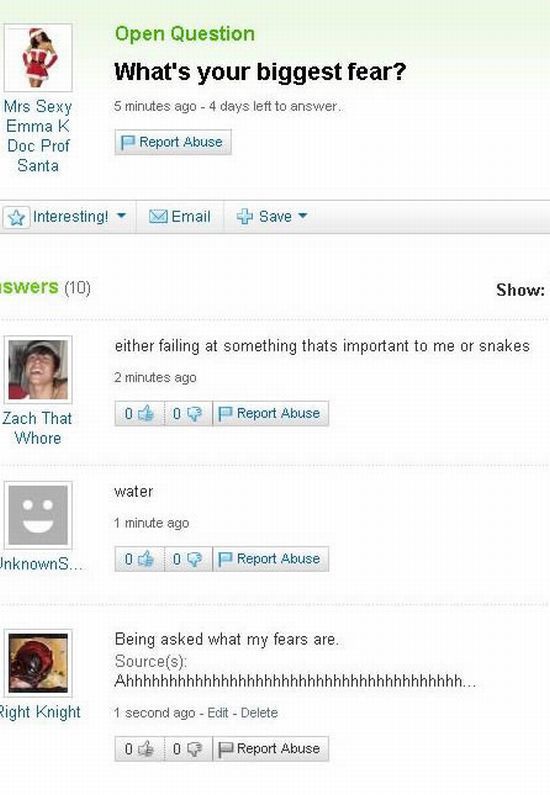 Amusing Yahoo Questions and Answers