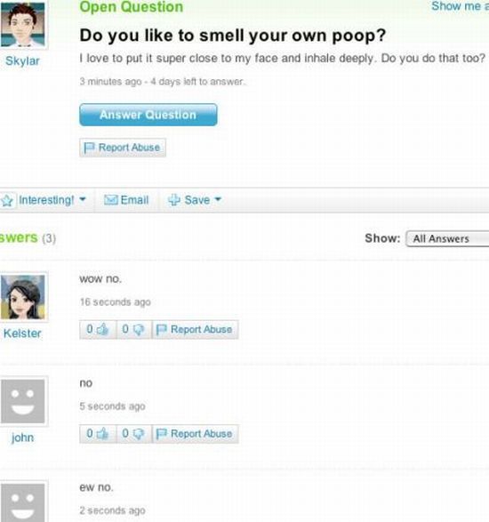 Amusing Yahoo Questions and Answers