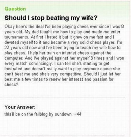 Amusing Yahoo Questions and Answers