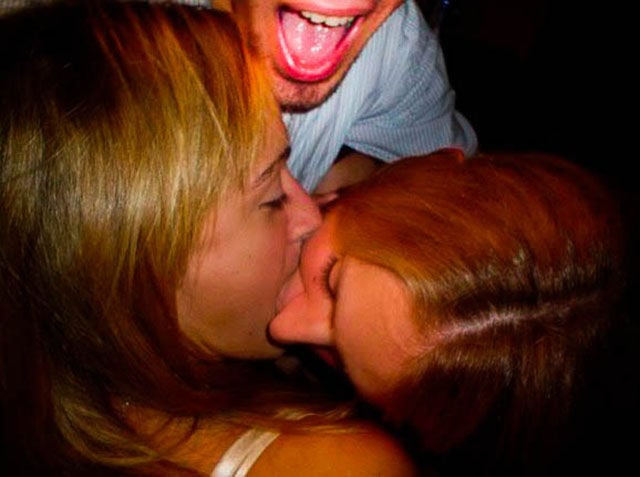 Dudes Watching Drunk Girls Kissing Each Other