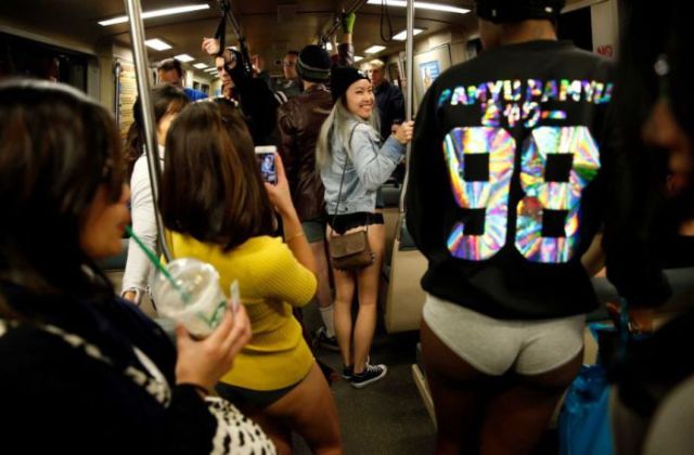 Pics from the 2015 “No Pants” Subway Ride
