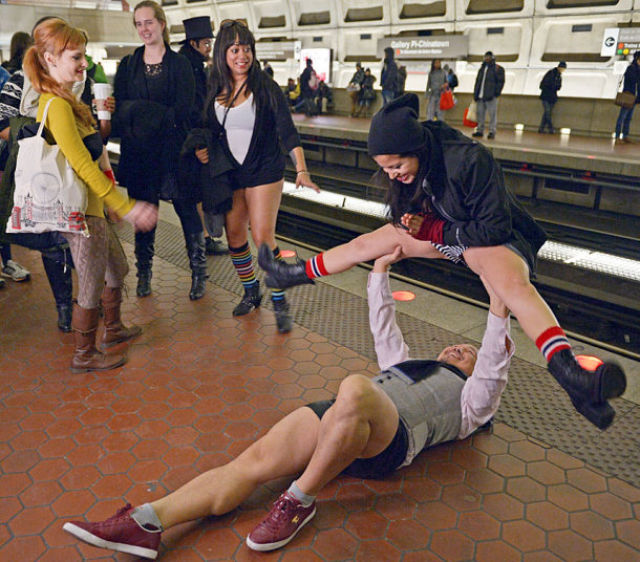 Pics from the 2015 “No Pants” Subway Ride