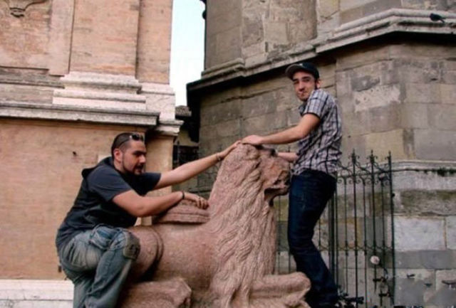 Some People Can Turn Statues and Sculptures into Something Vulgar