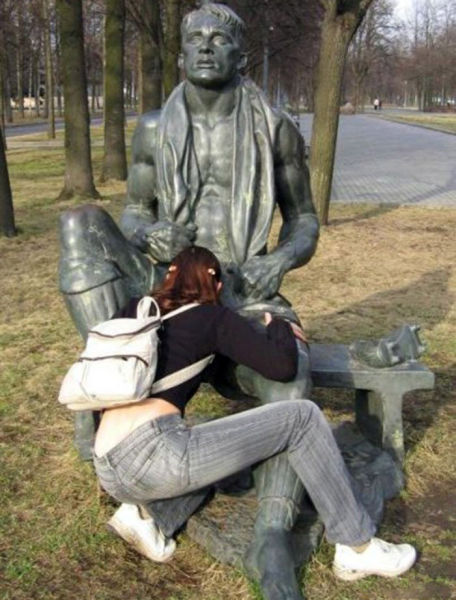 Some People Can Turn Statues and Sculptures into Something Vulgar