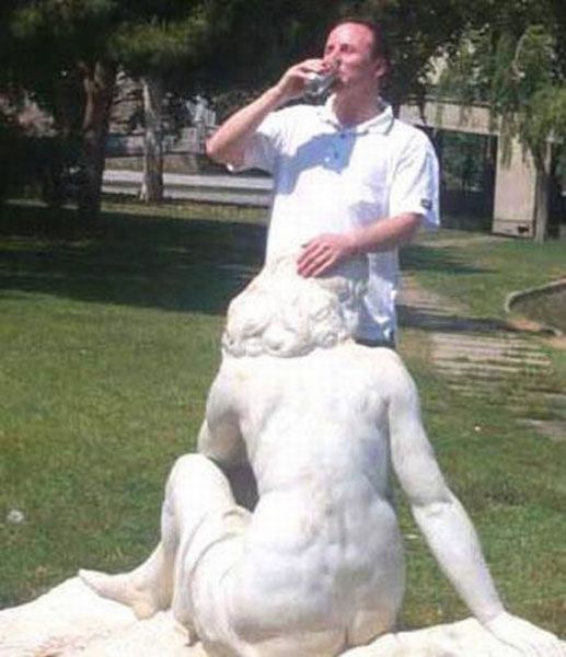 Some People Can Turn Statues and Sculptures into Something Vulgar