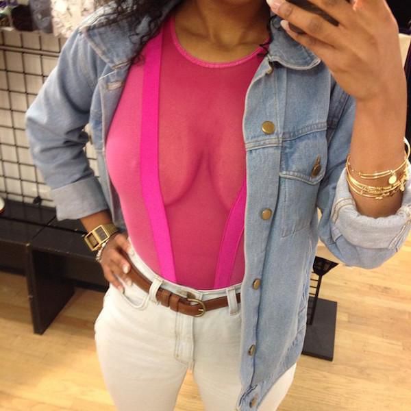 Woman Look Hot Wearing Mesh Clothing