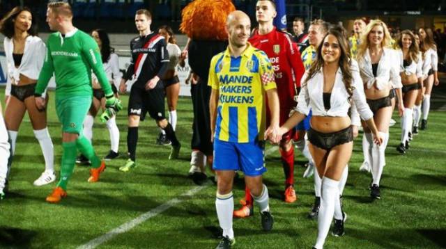 Lingerie Models Replaced Mascots During A Football Match