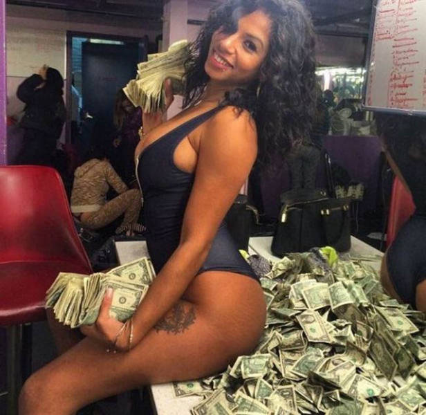 Strippers Showing Off Their Money