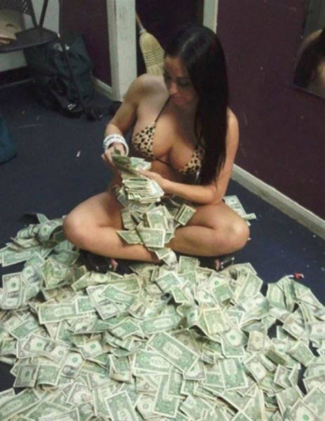 Strippers Showing Off Their Money