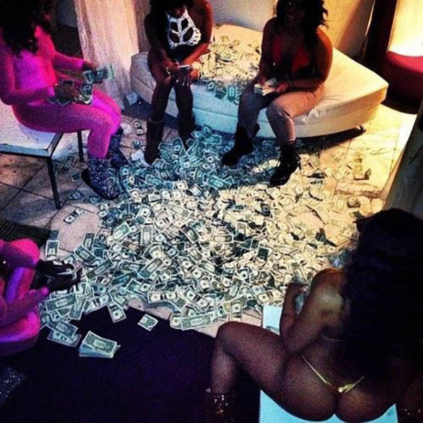 Strippers Showing Off Their Money