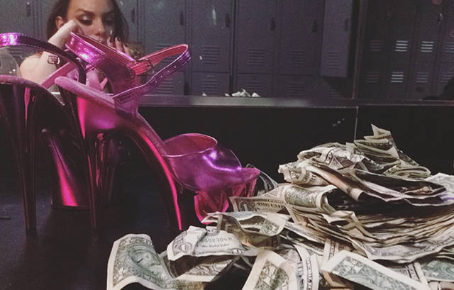 Strippers Showing Off Their Money