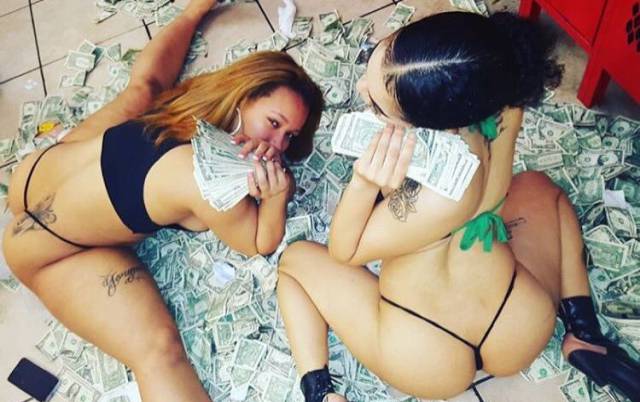 Strippers Showing Off Their Money