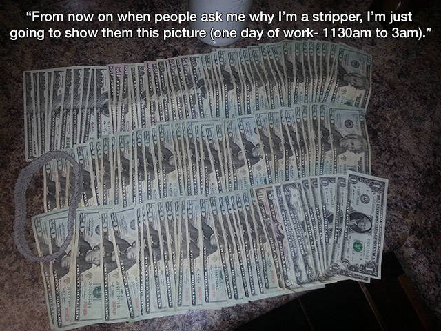 Strippers Showing Off Their Money