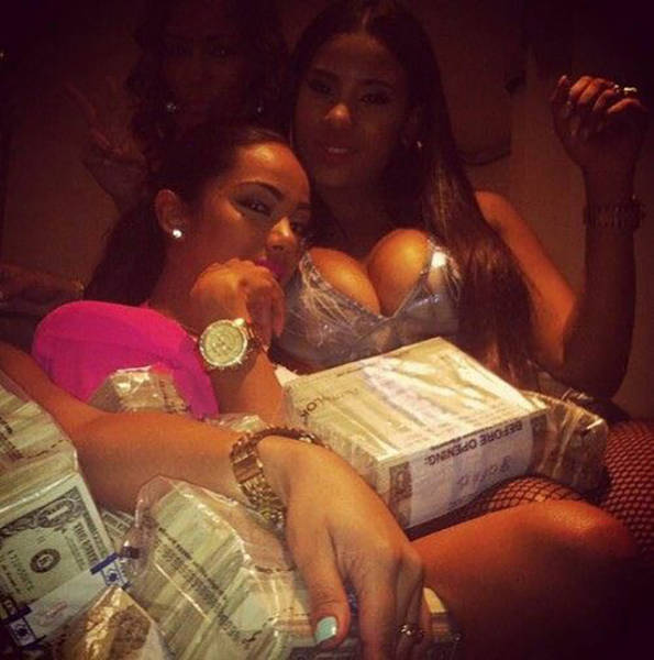 Strippers Showing Off Their Money