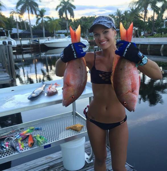 Stunning Blonde Who Loves Fishing In Bikini