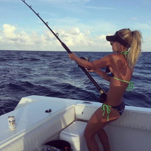 Stunning Blonde Who Loves Fishing In Bikini