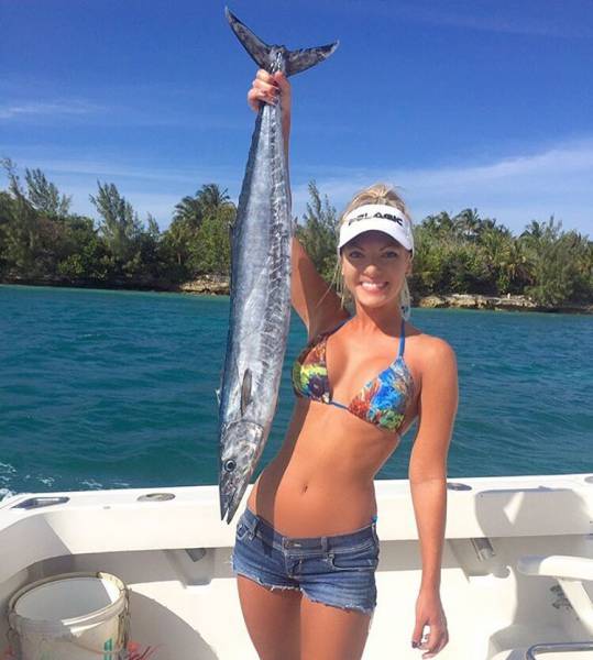 Stunning Blonde Who Loves Fishing In Bikini