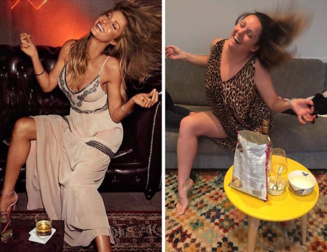 Woman Continues To Recreate Hilarious Celebrity Photos