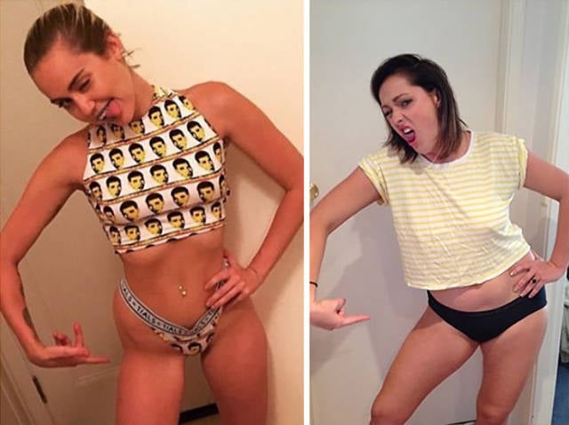 Woman Continues To Recreate Hilarious Celebrity Photos