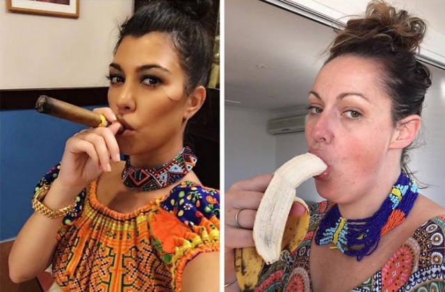 Woman Continues To Recreate Hilarious Celebrity Photos