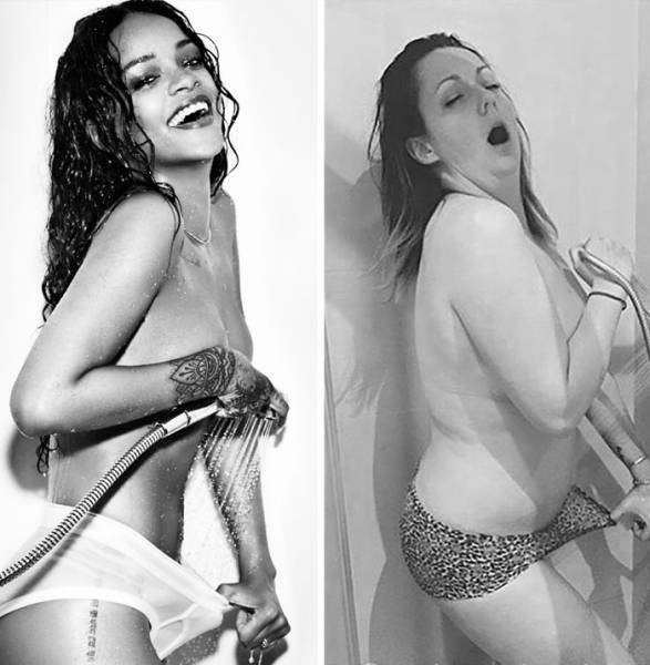 Woman Continues To Recreate Hilarious Celebrity Photos