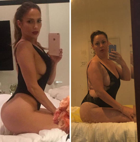 Woman Continues To Recreate Hilarious Celebrity Photos