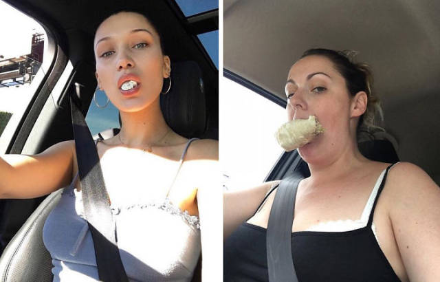 Woman Continues To Recreate Hilarious Celebrity Photos