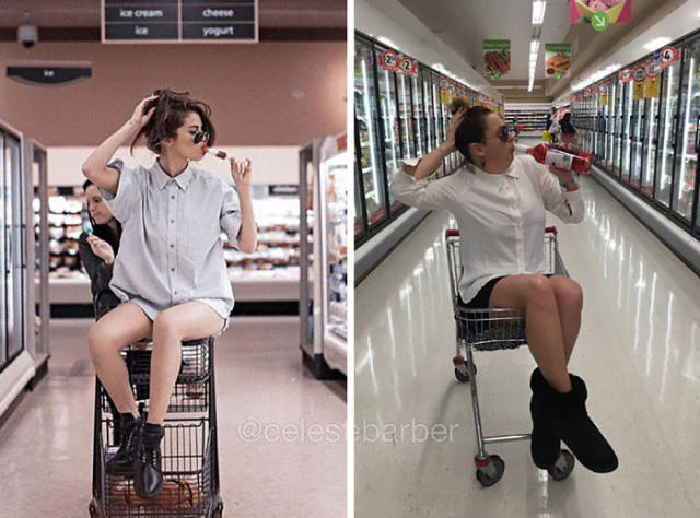 Woman Continues To Recreate Hilarious Celebrity Photos