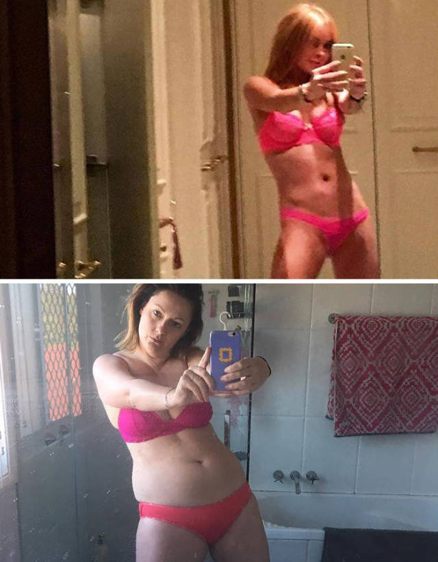 Woman Continues To Recreate Hilarious Celebrity Photos