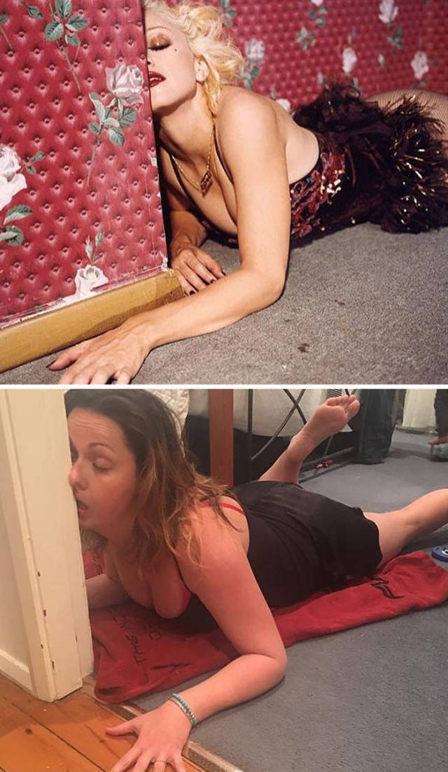 Woman Continues To Recreate Hilarious Celebrity Photos
