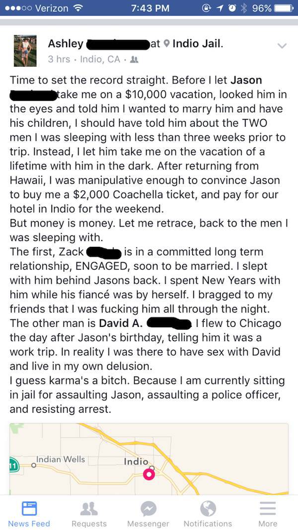 Justice Triumphs Every Time A Cheater Gets Revealed